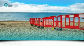 Barriers on the beach - border controls (UK)